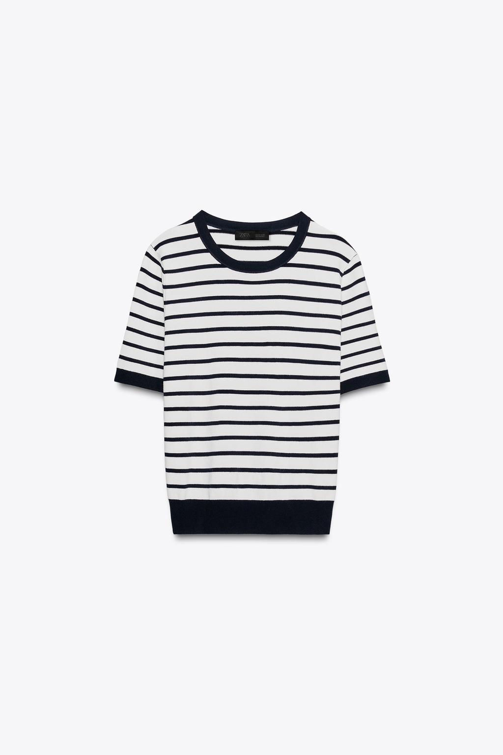 BASIC PLAIN KNIT SHORT SLEEVE TOP - Zara фото 54