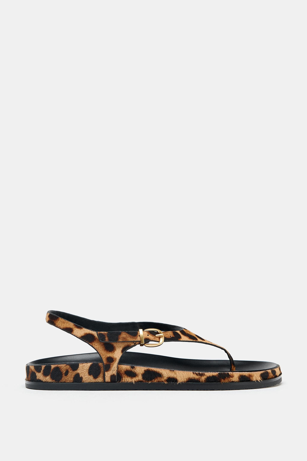ANIMAL PRINT LEATHER AND SHEEPSKIN SANDALS