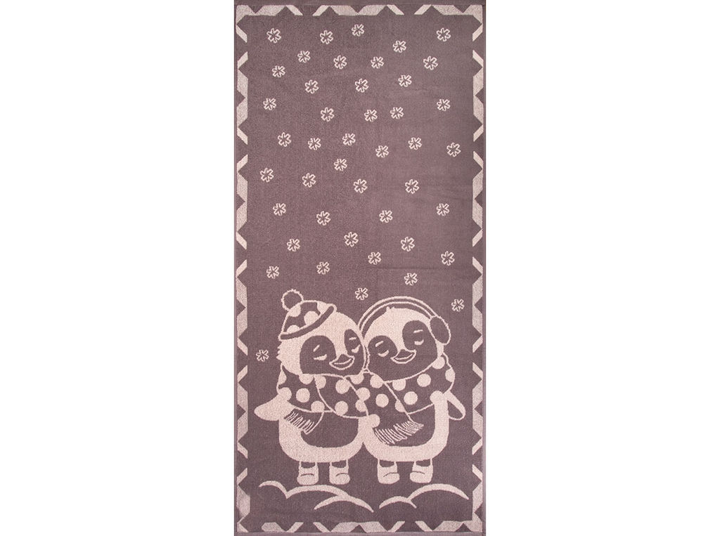 Полотенце махровое 6с102.411ж1 Пингвики(т.с.мальв1) 67х150см