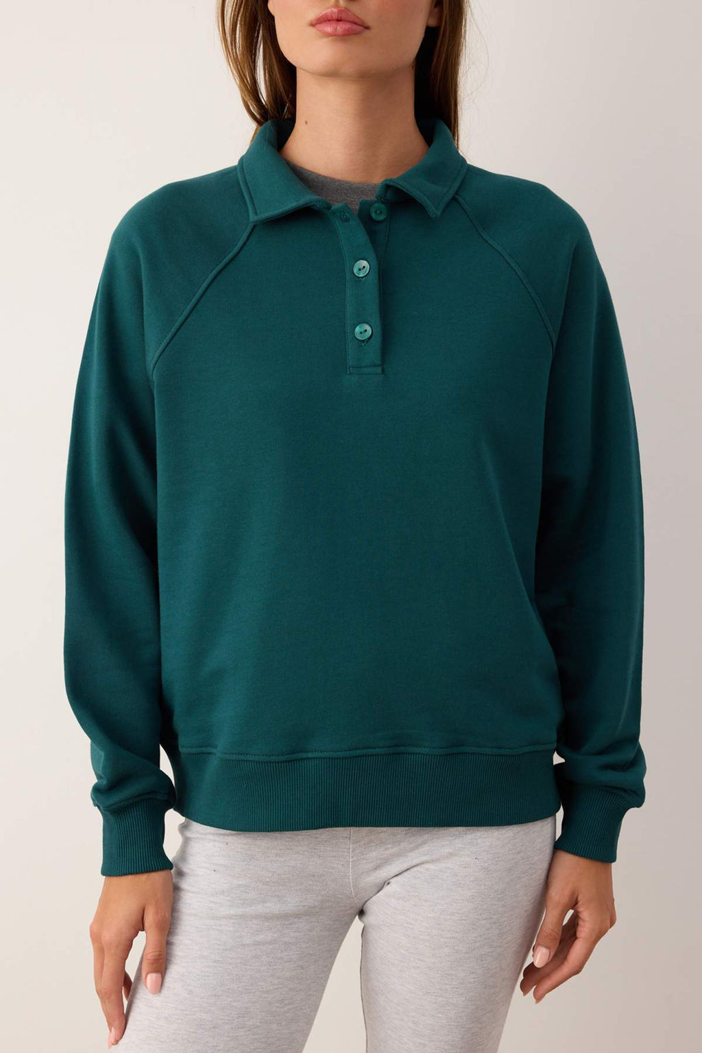 Petrol Premium Patl? Regular/Normal Kal?p Kal?n Ici Polarl? Orme Sweatshirt TWOAW26SW00208 - Trendyolmilla фото 3