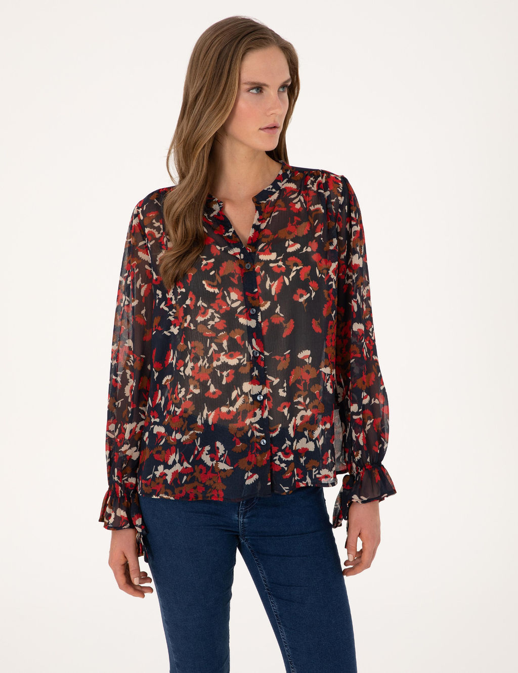 Lacivert Comfort Fit Bluz