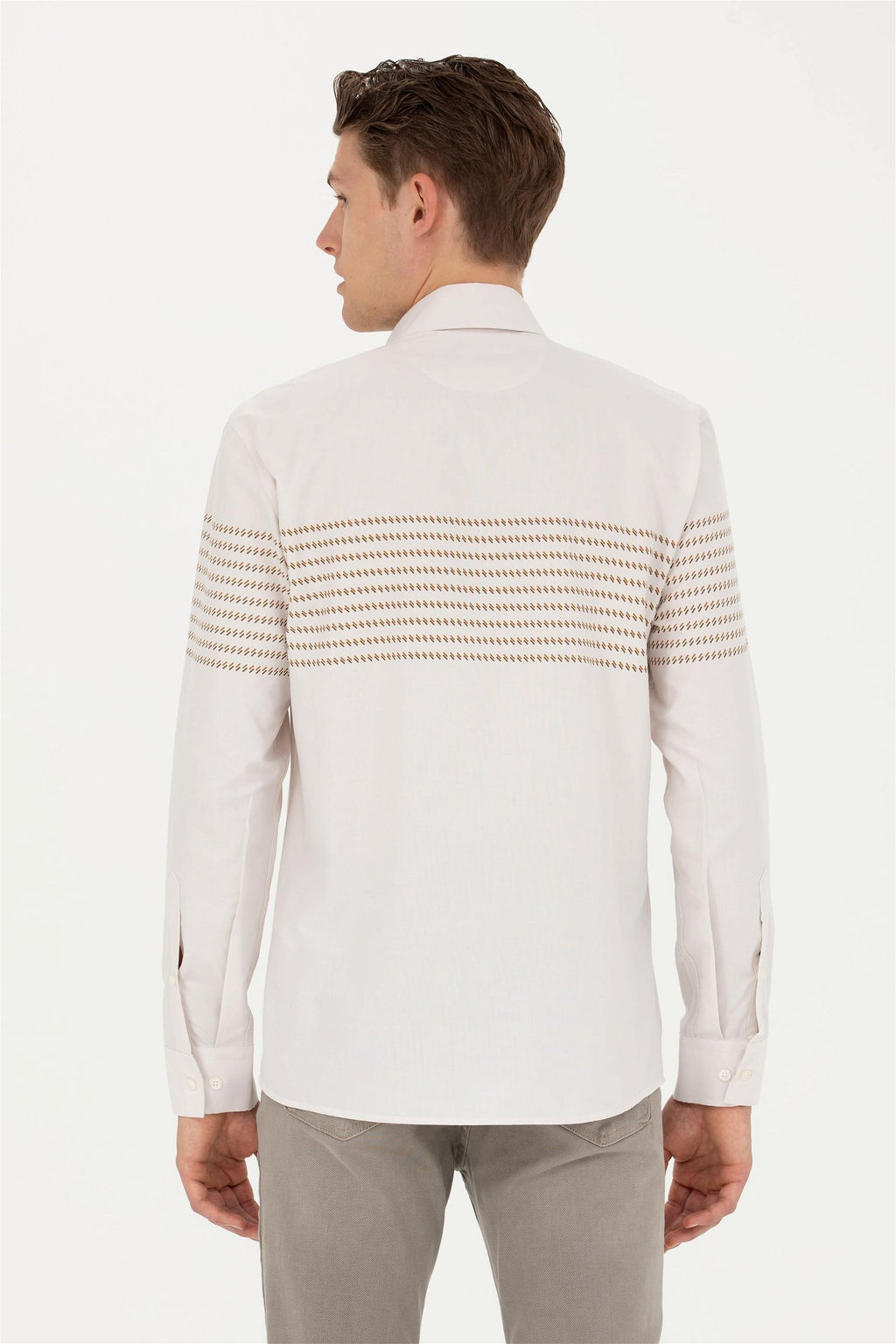 U. S. Polo Assn / Мужская рубашка с длинным рукавом Stone - U.s. polo assn фото 5
