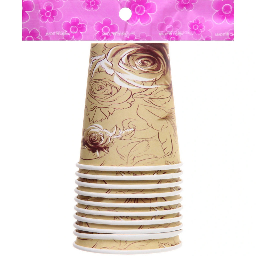 Стакан бумажный 0,2л в наборе 10 шт "Изящные цветы"