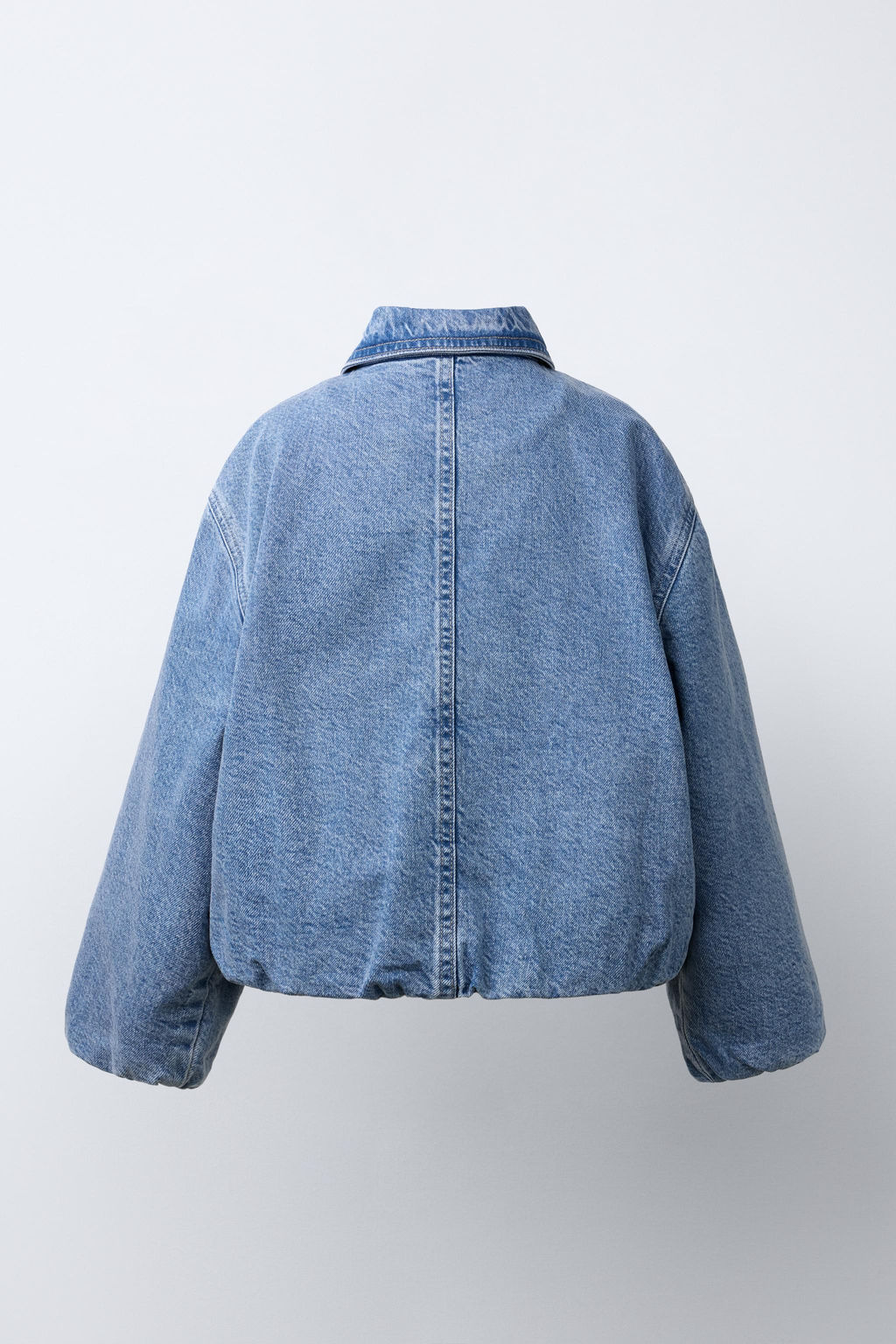 CAZADORA BOMBER DENIM / Azul