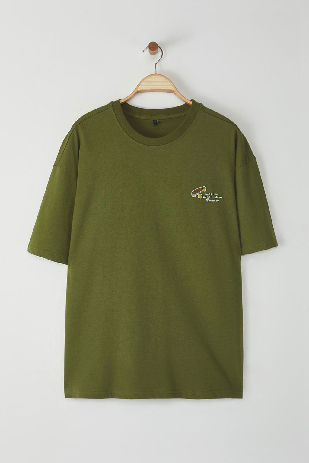 TRENDYOL MAN Mor Oversize/Genis Kesim Minimal Nak?sl? %100 Pamuklu T-Shirt TMNSS25TS00160 - Trendyolmilla фото 5