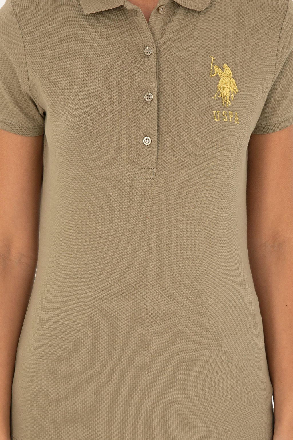 Женская базовая футболка цвета хаки Неожиданная скидка в корзине - U.s. polo assn фото 13