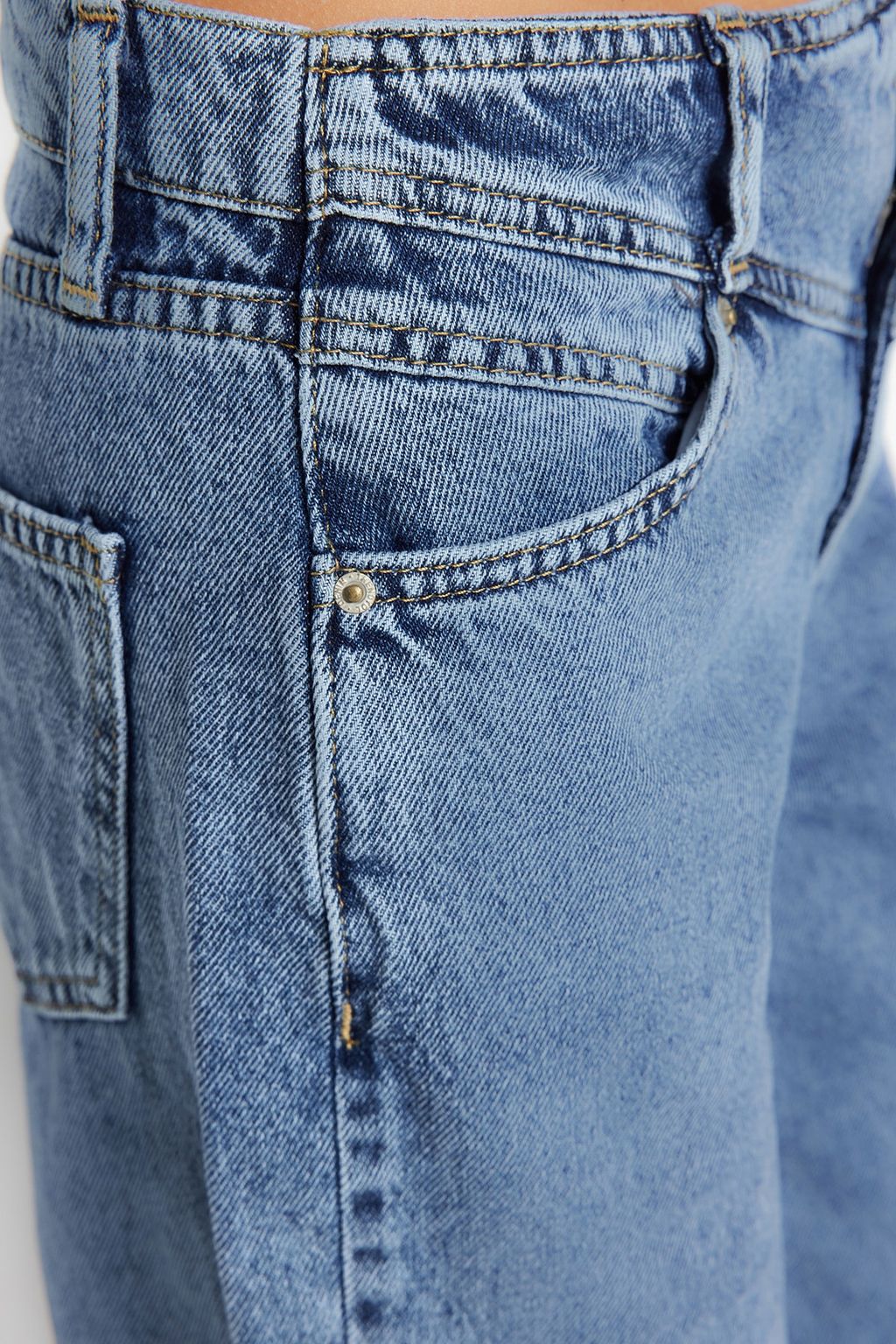 Siyah Yuksek Bel Wide Leg Jeans TWOSS21JE0385 - Trendyolmilla фото 10