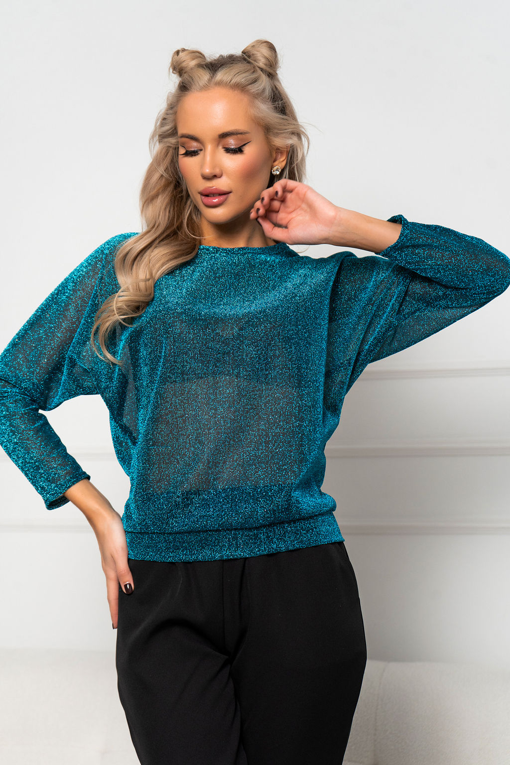 Блуза Open Style 6581 голубой