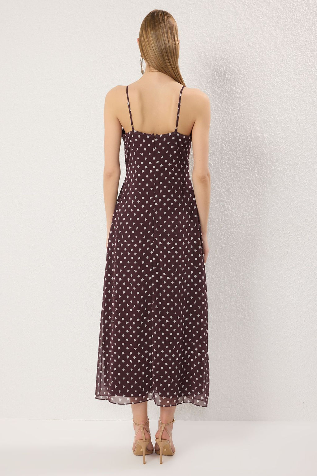 Trendyolmilla Siyah Animal Duz Kesim Dantel Detayl? Maxi Dokuma Elbise TWOSS25EL00711  фото 5