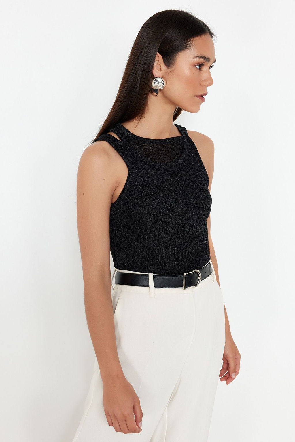 Siyah Triko Ince Bluz TWOSS24BZ00558 - Trendyolmilla фото 2