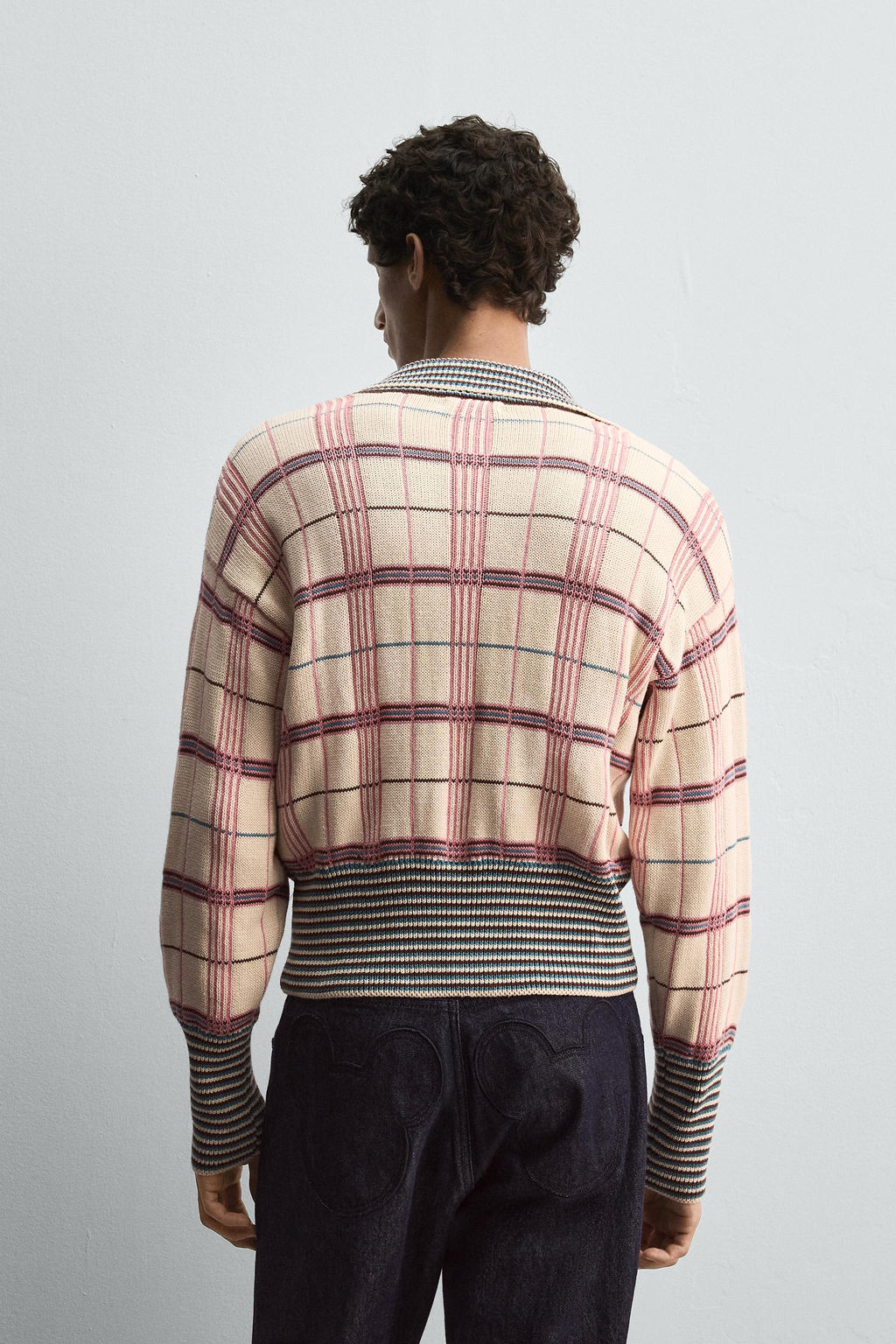 CHECK JACQUARD KNIT POLO SHIRT HARRY LAMBERT FOR ZARA X DISNEY  фото 3