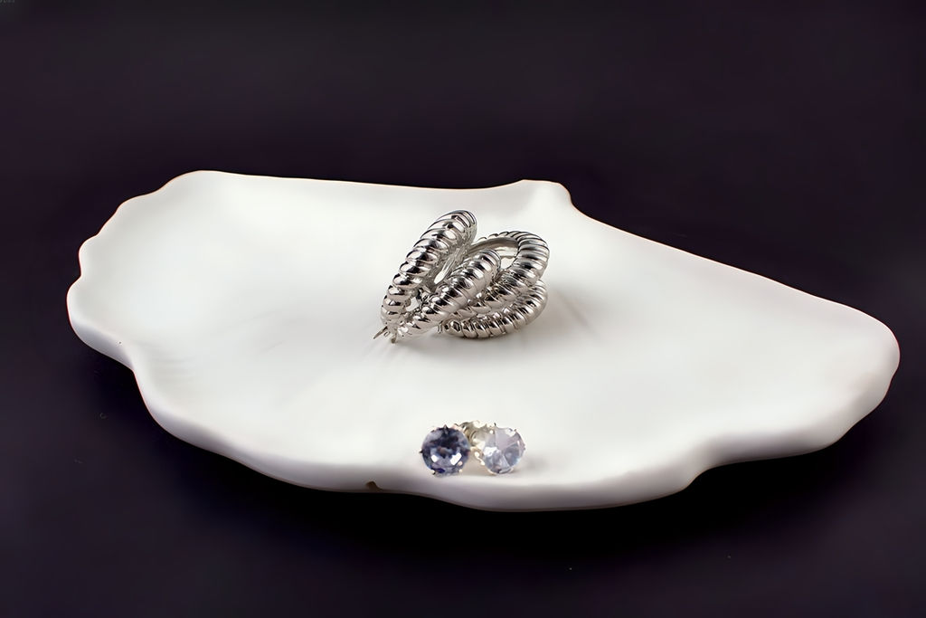 Серьги двойные кольца Рифленые + Подарок