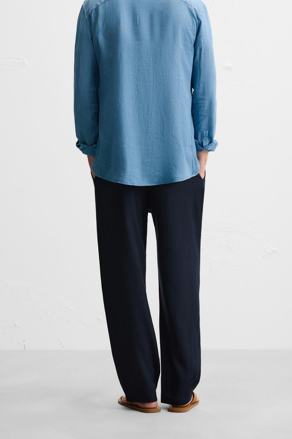 RELAXED FIT LYOCELL TROUSERS - Zara фото 4