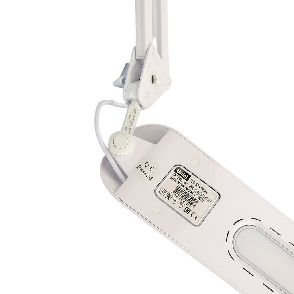 TLD-524 White/8W/Светильник настольный на струбцине/LED/500Lm/4500K/Dimmer/Цвет-белый
