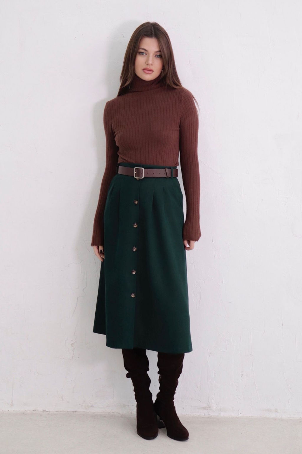 Юбка на пуговицах длины миди - Martichelli фото 42