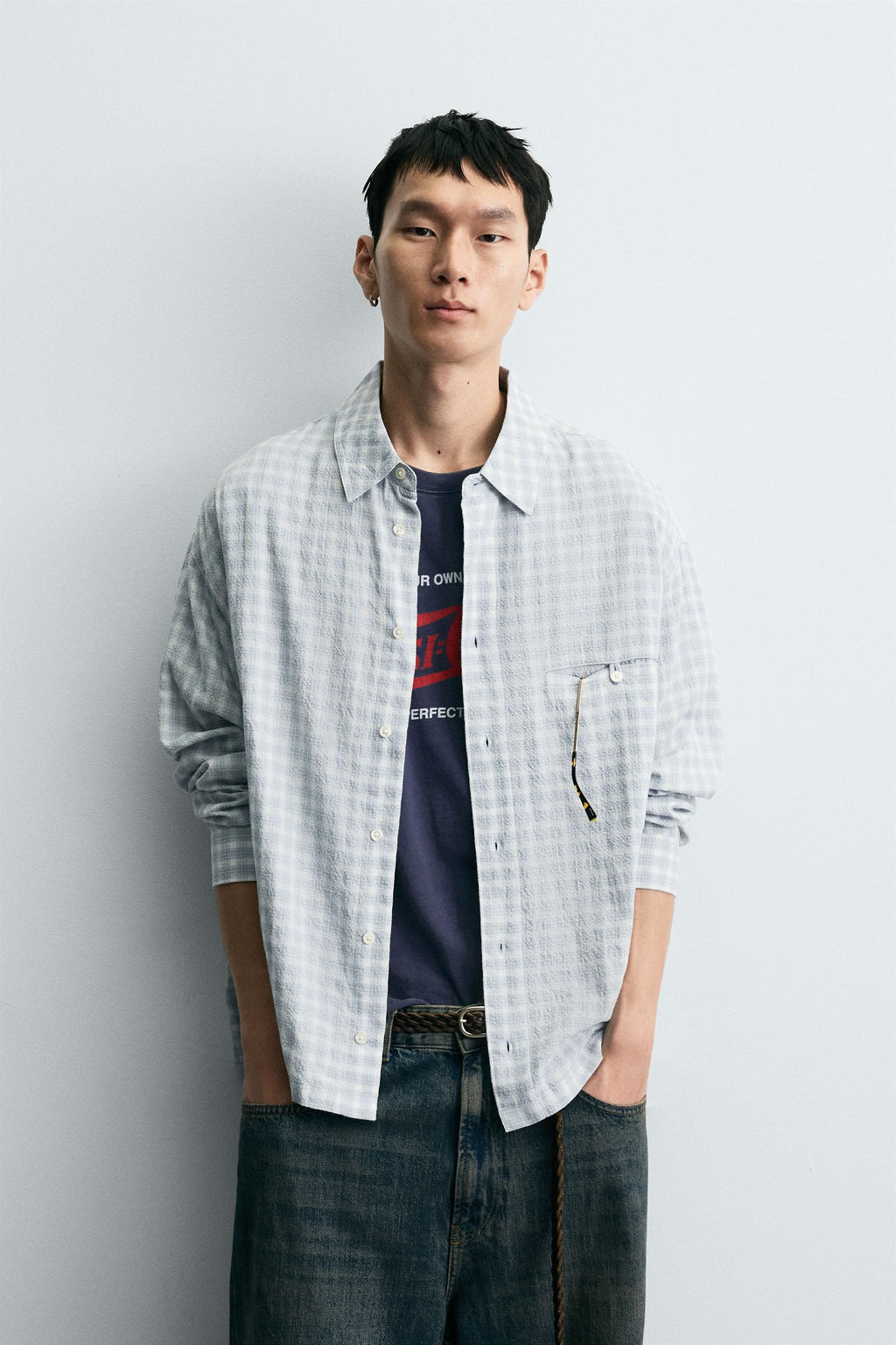 TEXTURED CHECK SHIRT - Zara фото 2