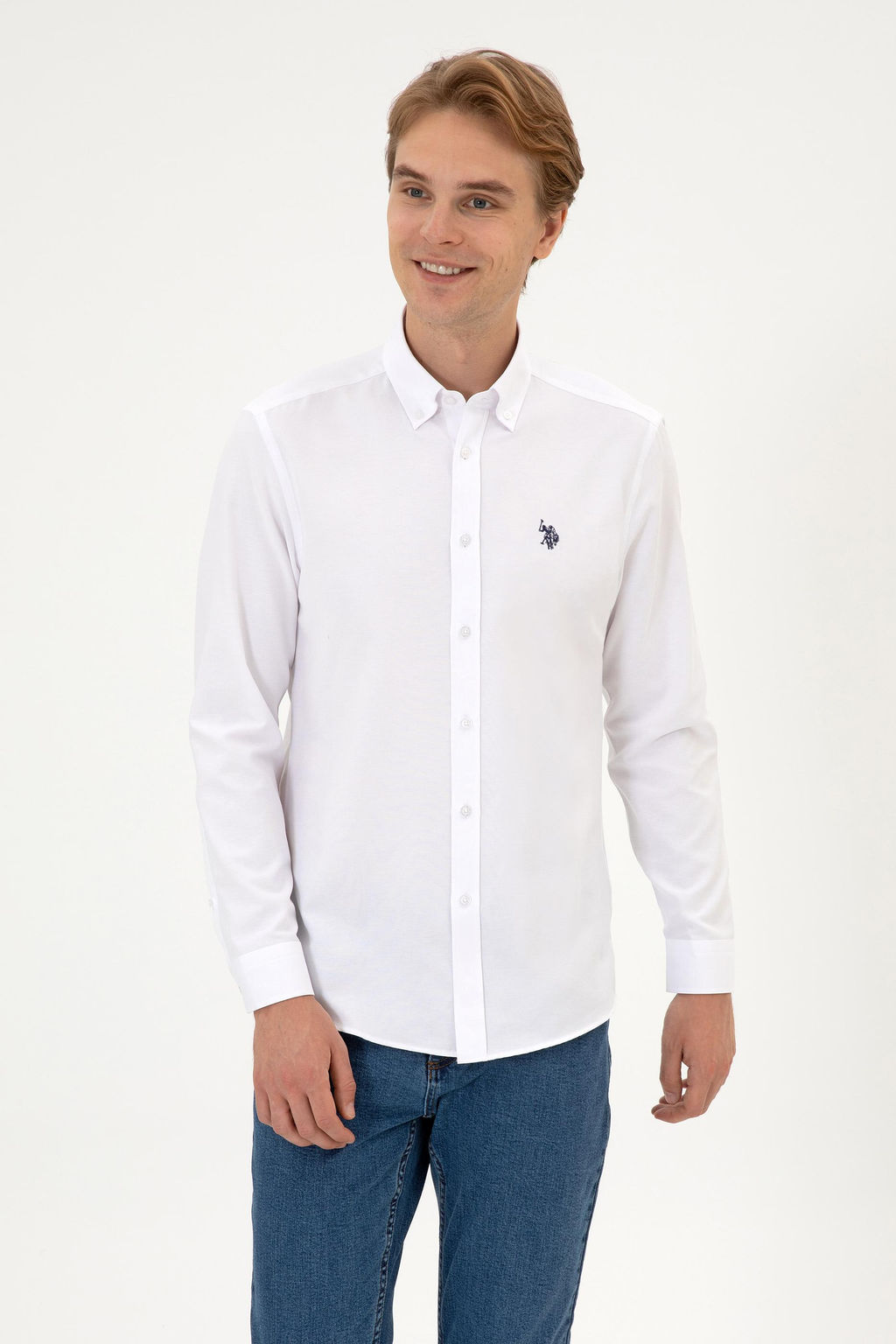 Erkek Beyaz Uzun Kollu Basic G_mlek Sepette S_rpriz _ndirim - U.s. polo assn фото 3