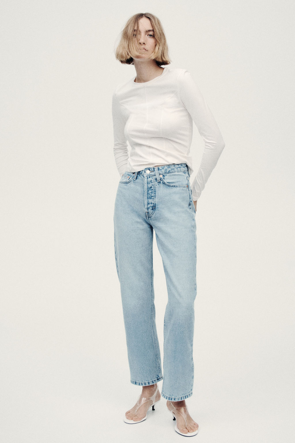 Straight High Waist Ankle Jeans - H&m фото 12