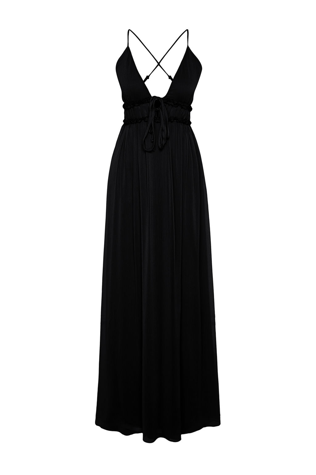 TRENDYOLMILLA Cok Renkli A-Kesim Astarl? Sifon Dokuma Uzun S?k Abiye Elbise TPRSS24AE00058  фото 7