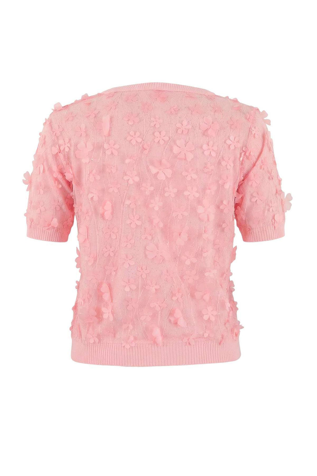 Pembe Uc Boyutlu Cicek Detayl? ve Tullu Triko Bluz TWOSS26BZ00128 - Trendyolmilla фото 6