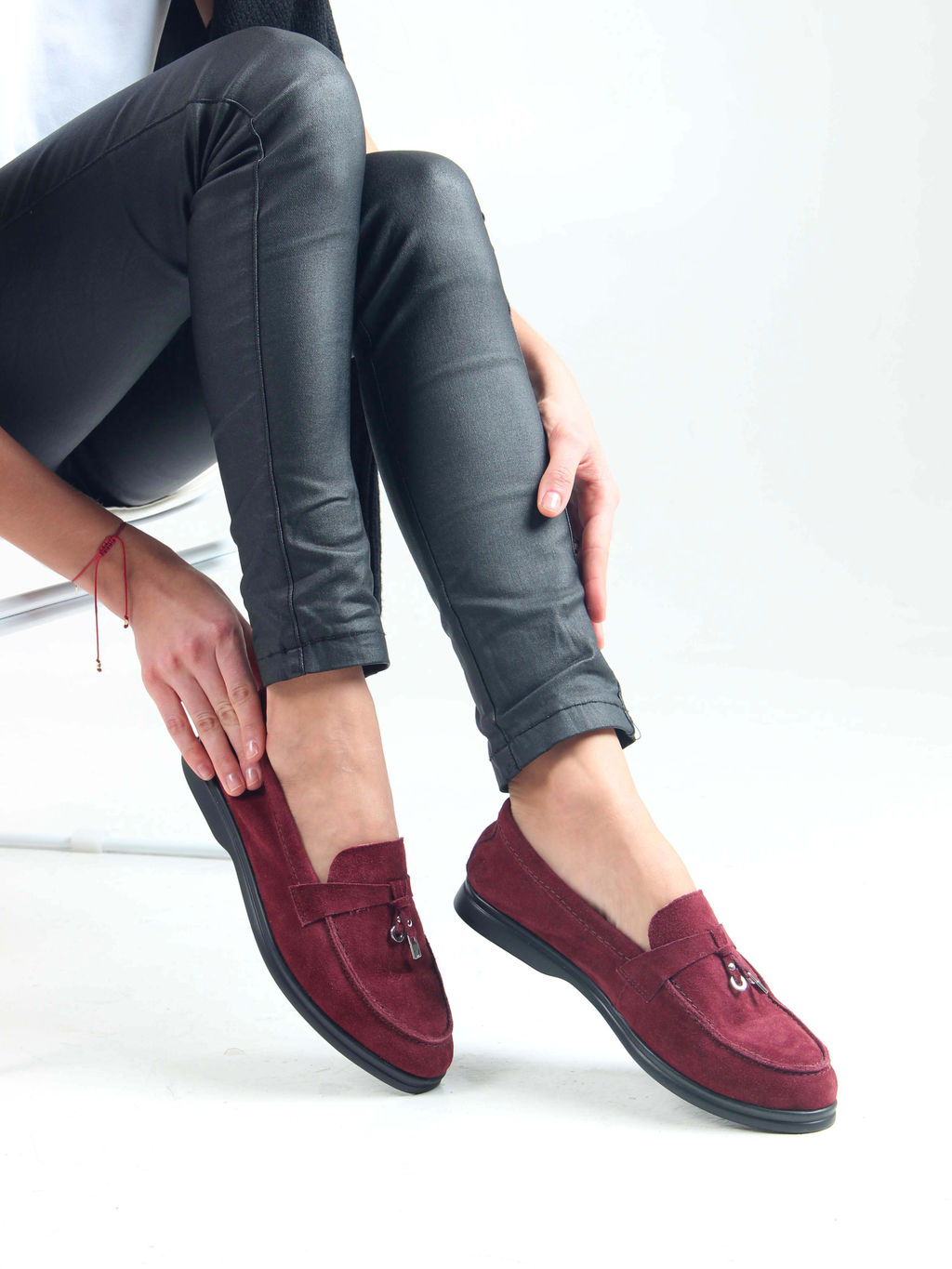 Лоферы туфли 170.2614bl. бордо замша