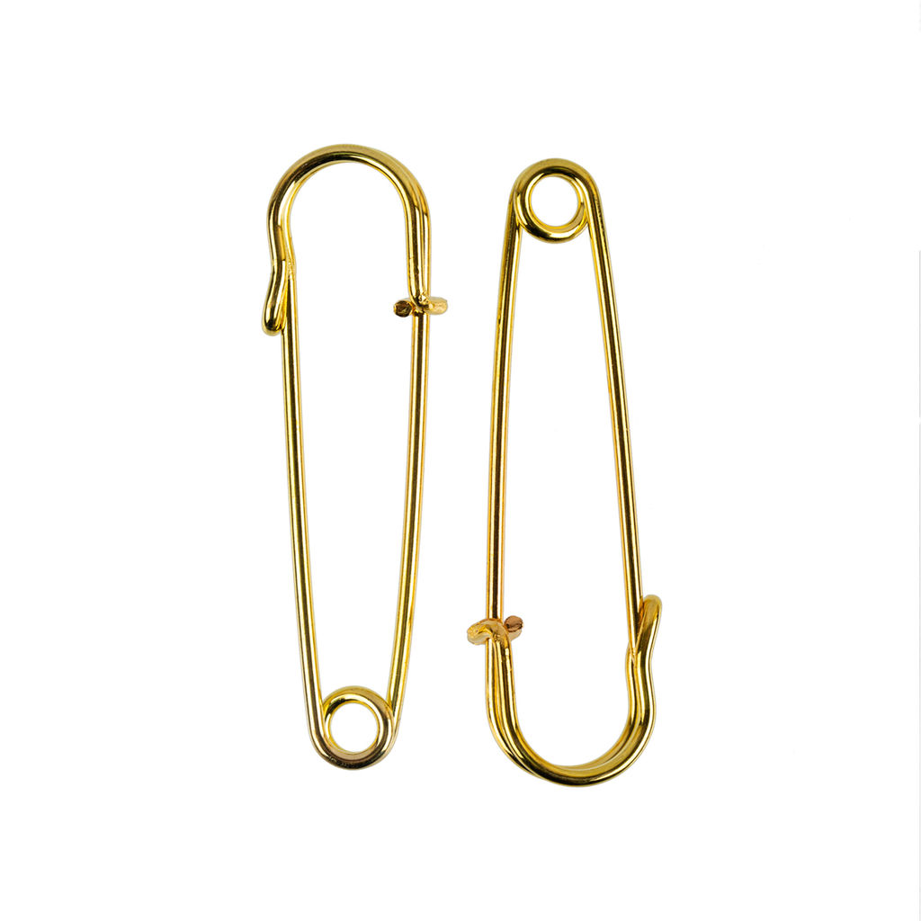 Булавки английские Gamma P-020 декоративные в блистере 2 шт 65 мм 30 золото