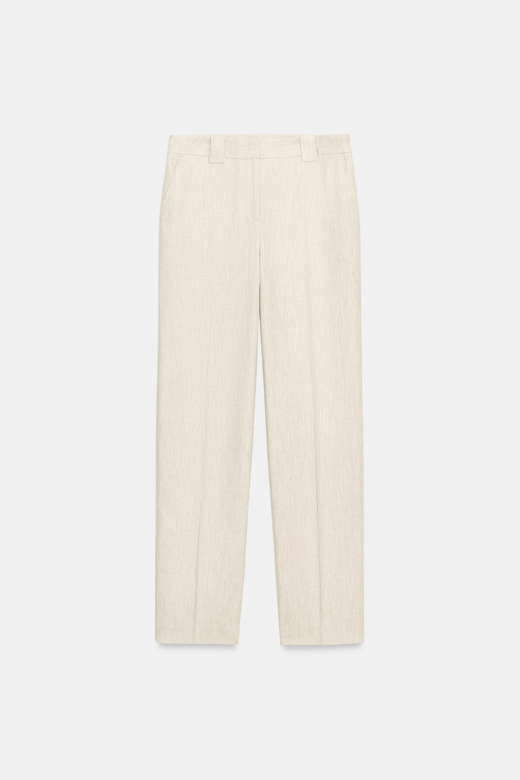 PANTAL?N RECTO TEJIDO R?STICO / Beige claro - Zara фото 6