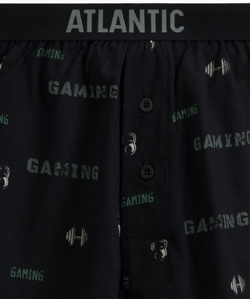 ATLANTIC 2MBX-084 Трусы боксеры Gym - набор 2 шт. черный + светлый хаки фото 4