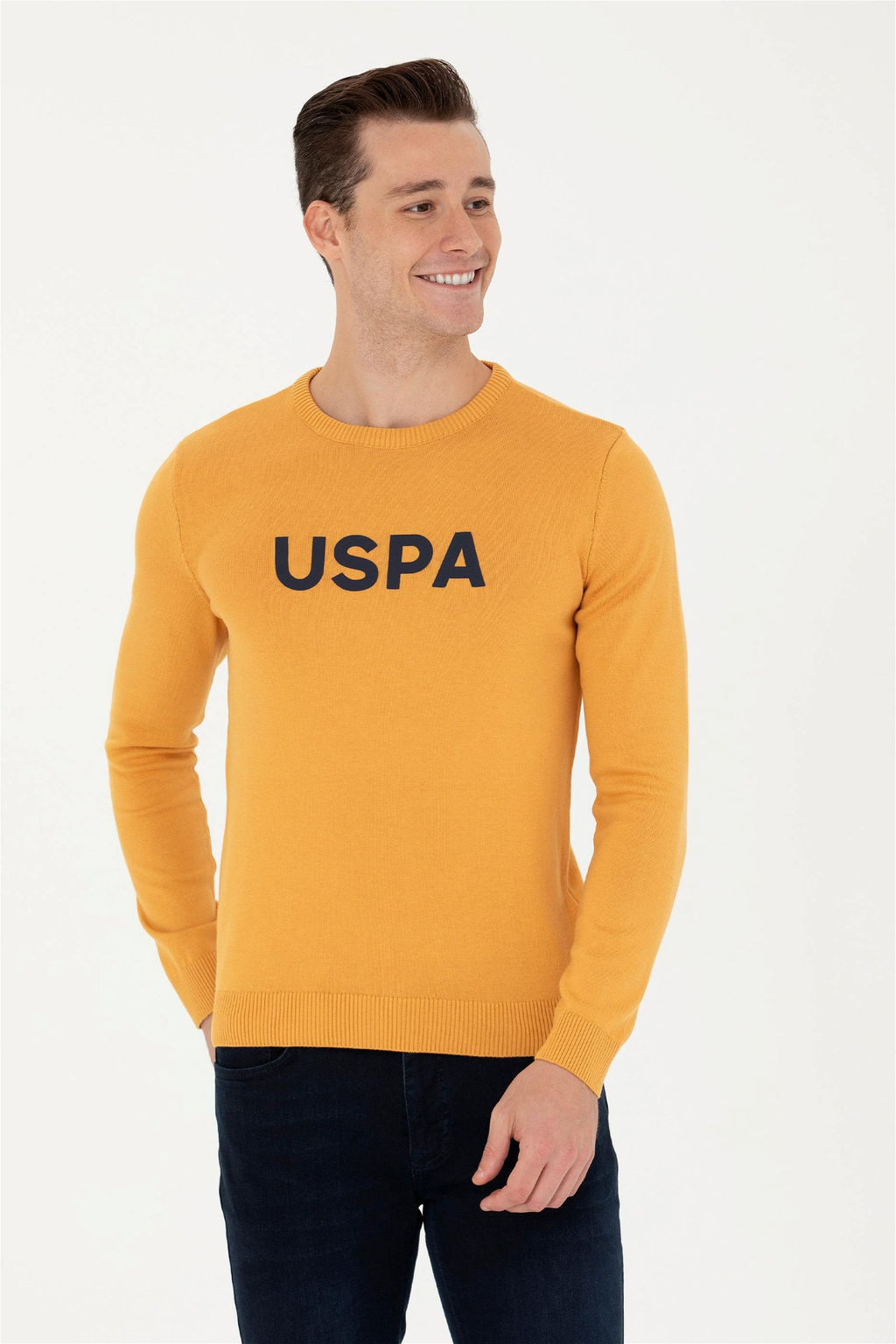 Мужской горчичный свитер - U.s. polo assn фото 9