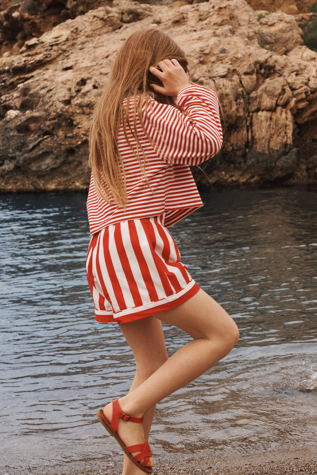 LIMITED EDITION STRIPED CROPPED T-SHIRT WITH POCKET - Zara фото 4