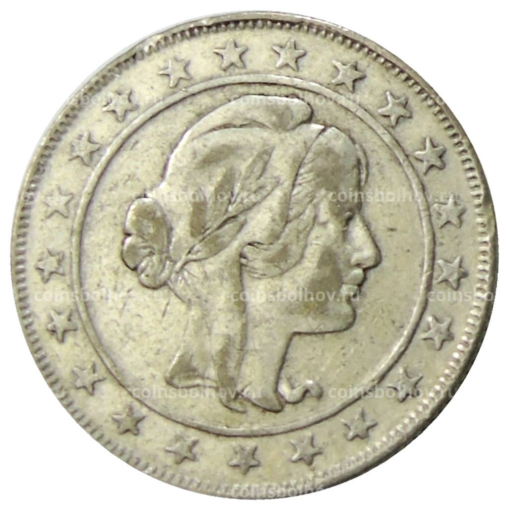 Монета 2000 рейс 1924 года Бразилия