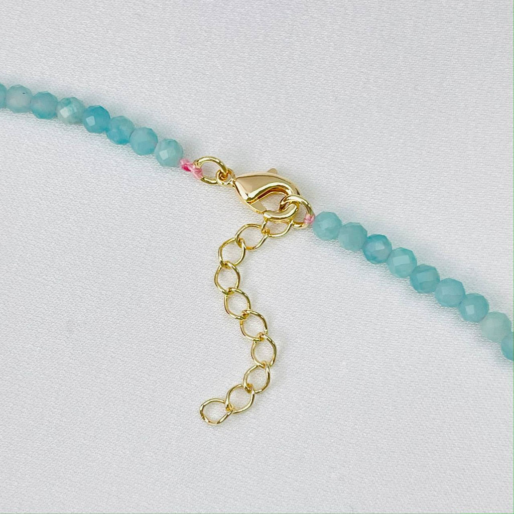 Колье с подвеской из Амазонита и Розового кварца