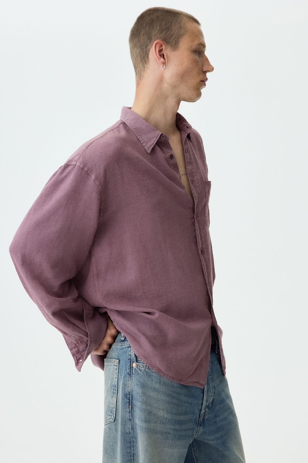 Camisa en mezcla de lino Relaxed Fit - H&m фото 7