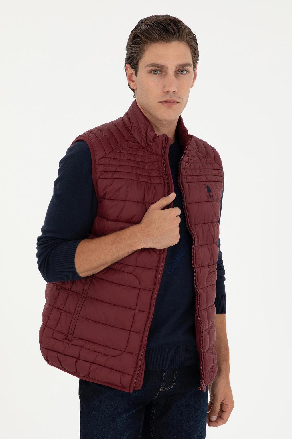 Мужской бордовый жилет - U.s. polo assn фото 8