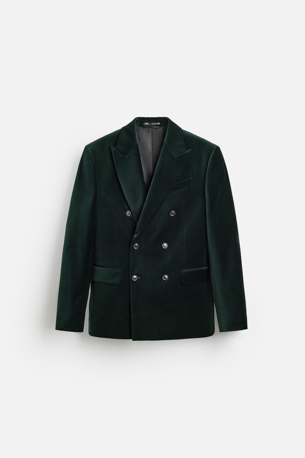 VELVET DOUBLE-BREASTED BLAZER - Zara фото 7