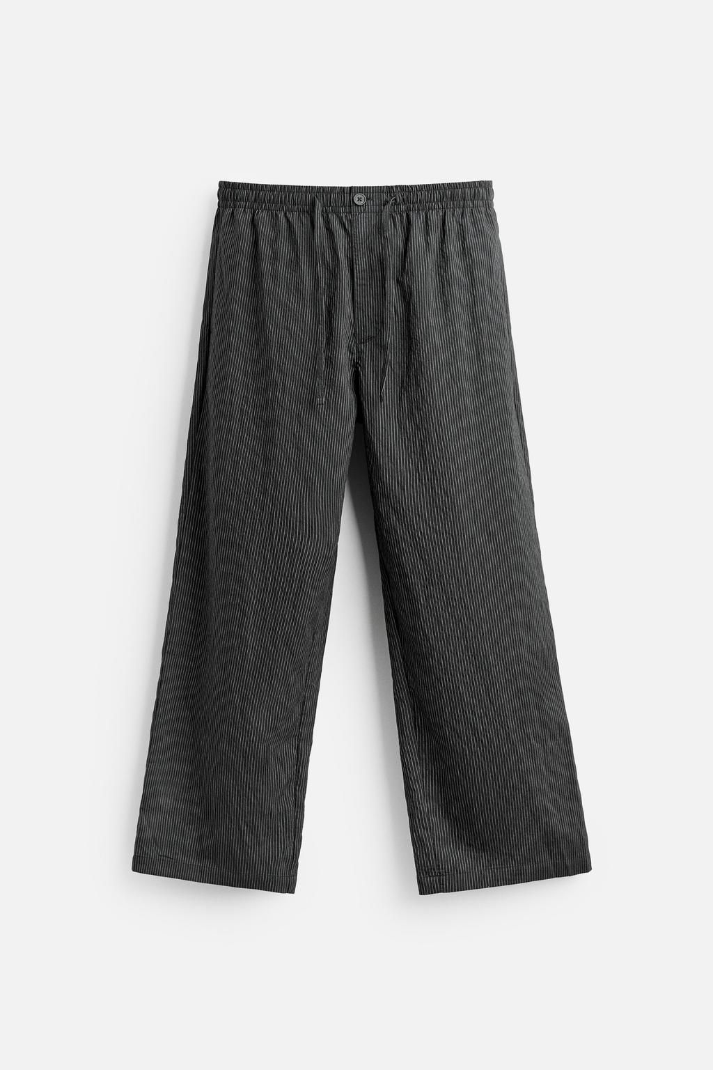 STRIPED MODAL BLEND TROUSERS - Zara фото 6