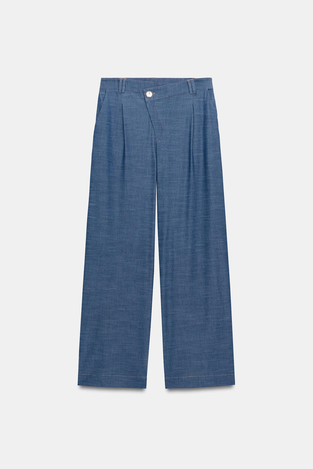 PANTAL?N ANCHO CINTURA CRUZADA / Azul - Zara фото 6