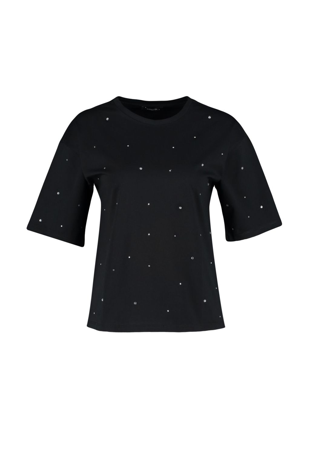 TRENDYOLMILLA Antrasit %100 Pamuk Tas Detayl? Relaxed/Genis Rahat Kesim Bisiklet Yaka Orme T-Shirt TWOSS23TS00153  фото 9