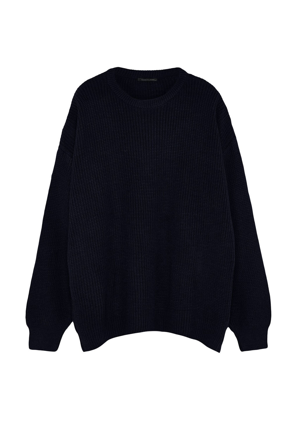 TRENDYOL MAN Lacivert Buyuk Beden Oversize Fit Genis Kal?p Bisiklet Yaka Basic Triko Kazak TMNAW24AN00001 - Trendyolmilla фото 8