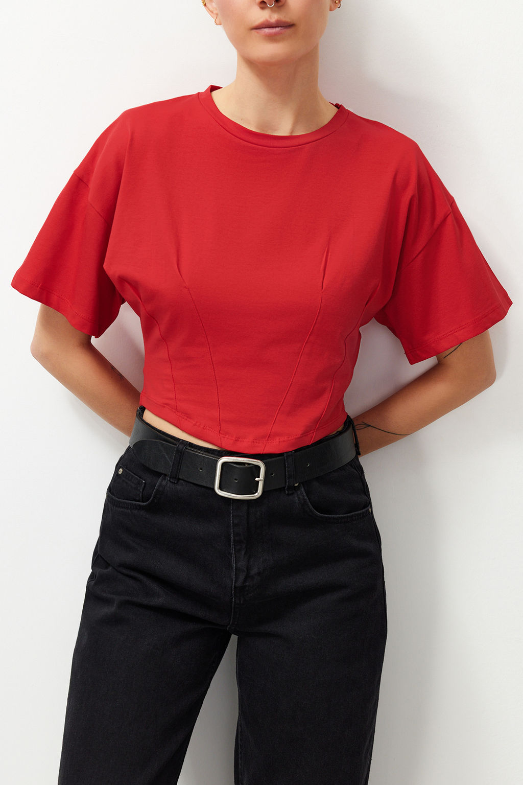 Beyaz Crop Orme T-Shirt TEDSS24TS00008 - Trendyolmilla фото 17