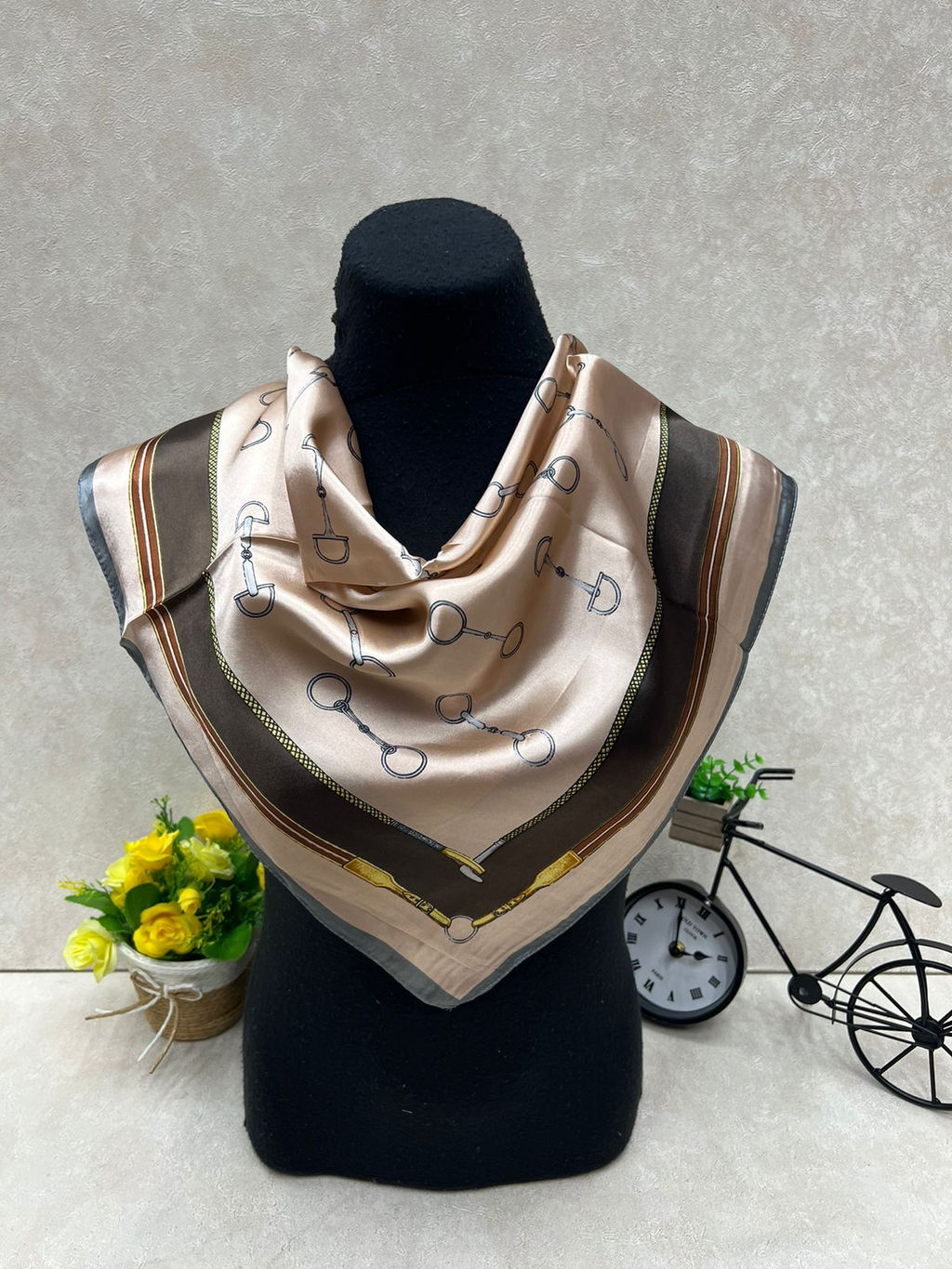 Легкий платок с принтом, мультицвет