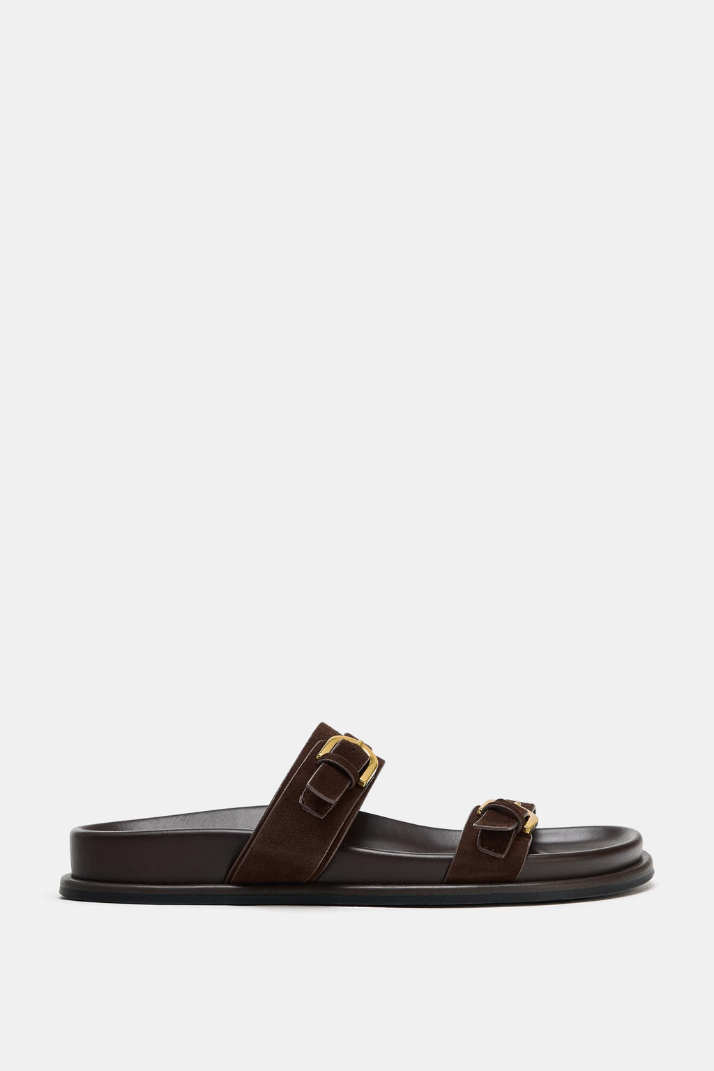SANDALIA PIEL DOBLE HEBILLA / Marr?n - Zara фото 2
