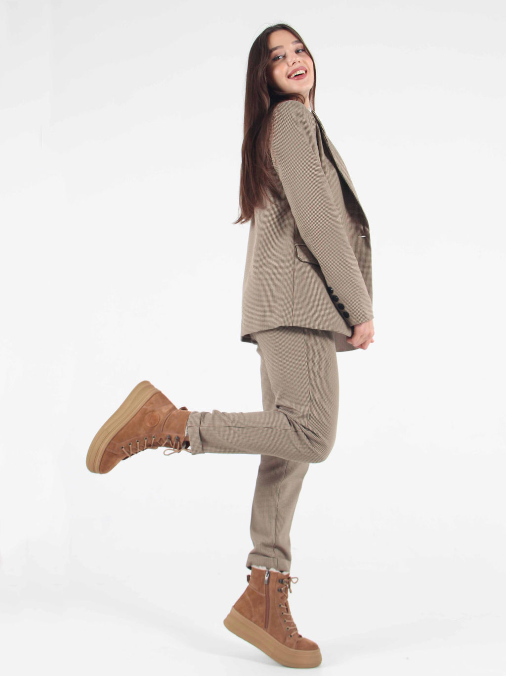 Ботинки 219.warmbr. Светло коричневый/Байка