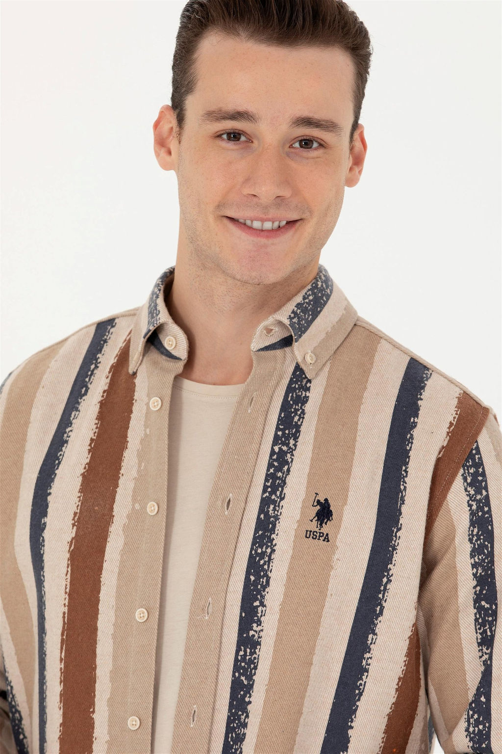 U. S. Polo Assn / Мужская рубашка с длинным рукавом Stone - U.s. polo assn фото 2