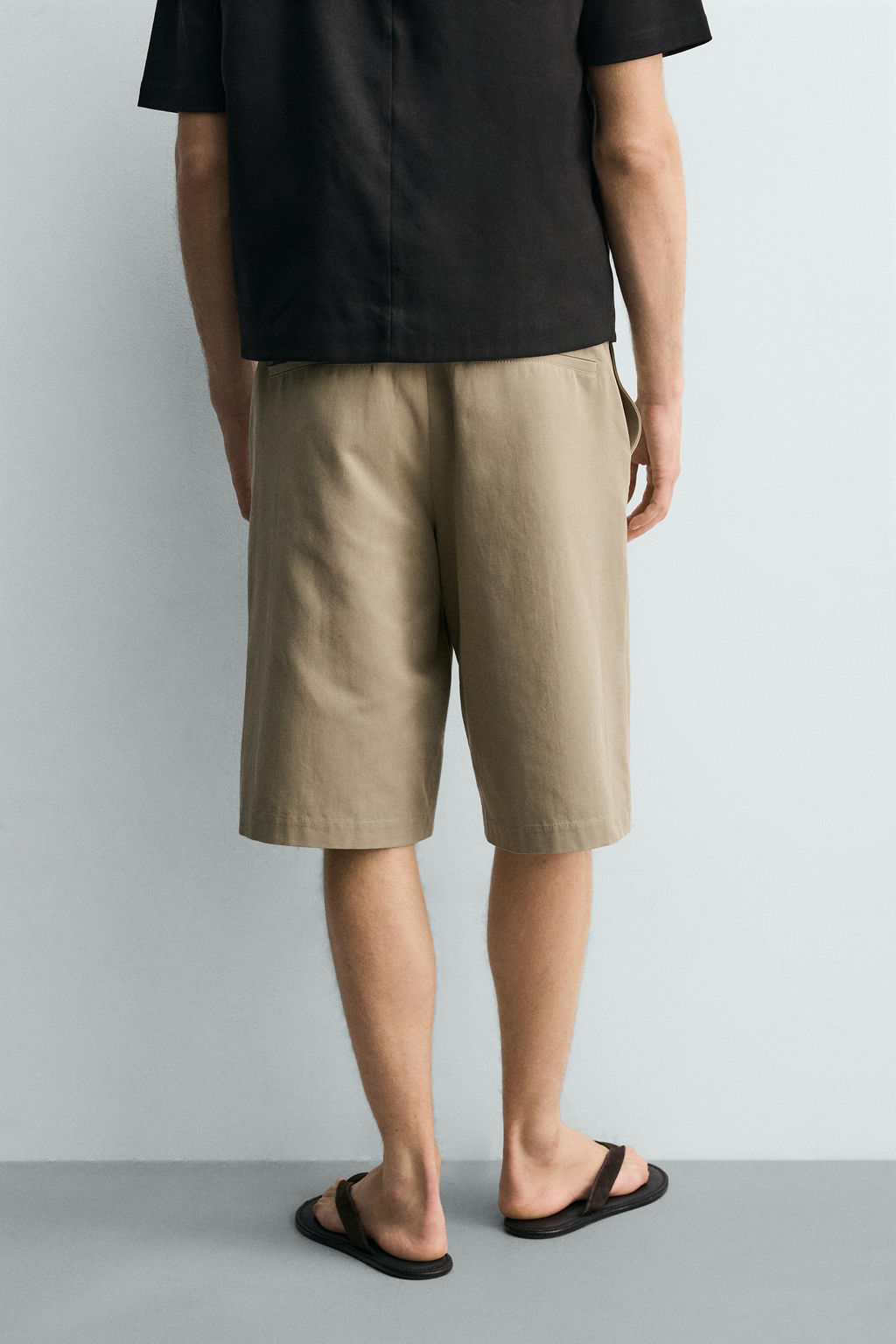 BERMUDA RELAXED FIT ALGOD?N - LINO / tostado