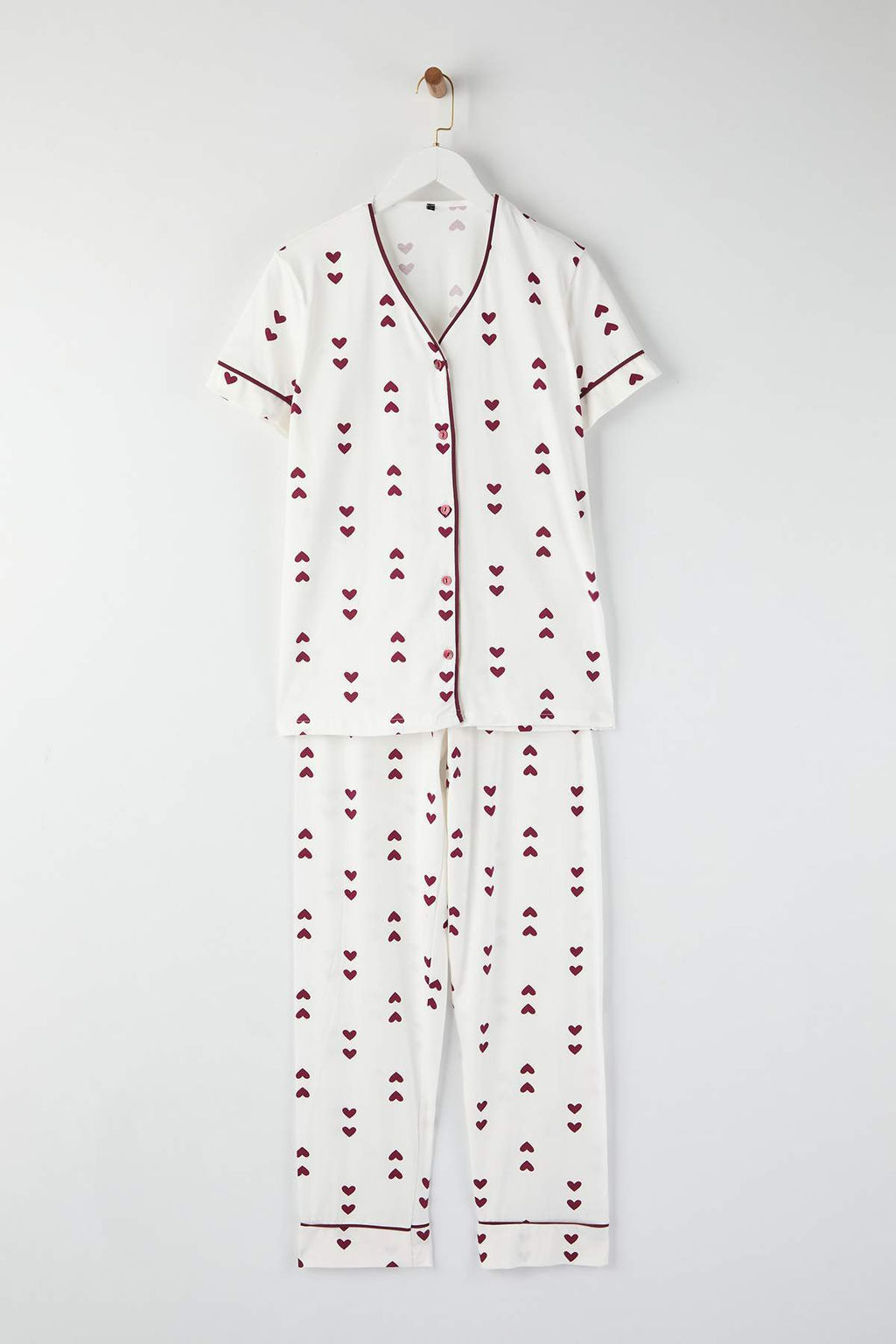 Beyaz Kalp Biyeli 30/1 penye suprem Orme Pijama Tak?m? THMAW26PT00075 - Trendyolmilla фото 5