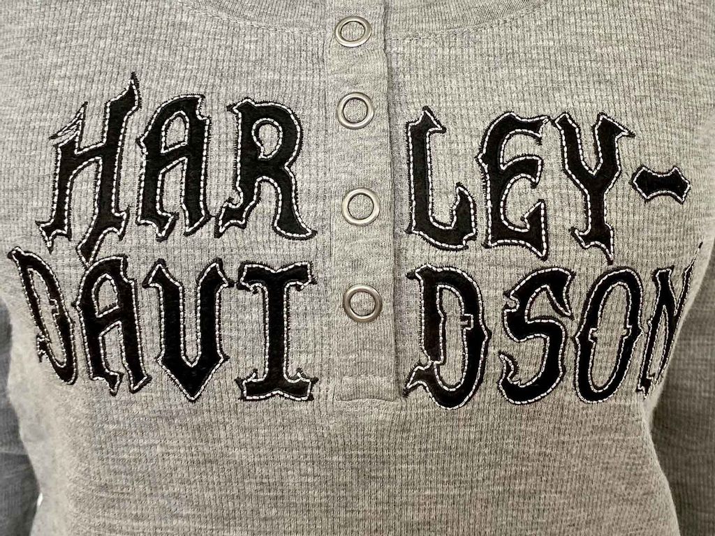 Серая женская кофта Harley-Davidson  классический реглан в новом формате №1134