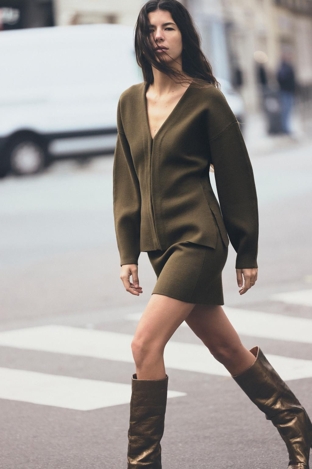 PLAIN KNIT MINI SKIRT - Zara фото 3