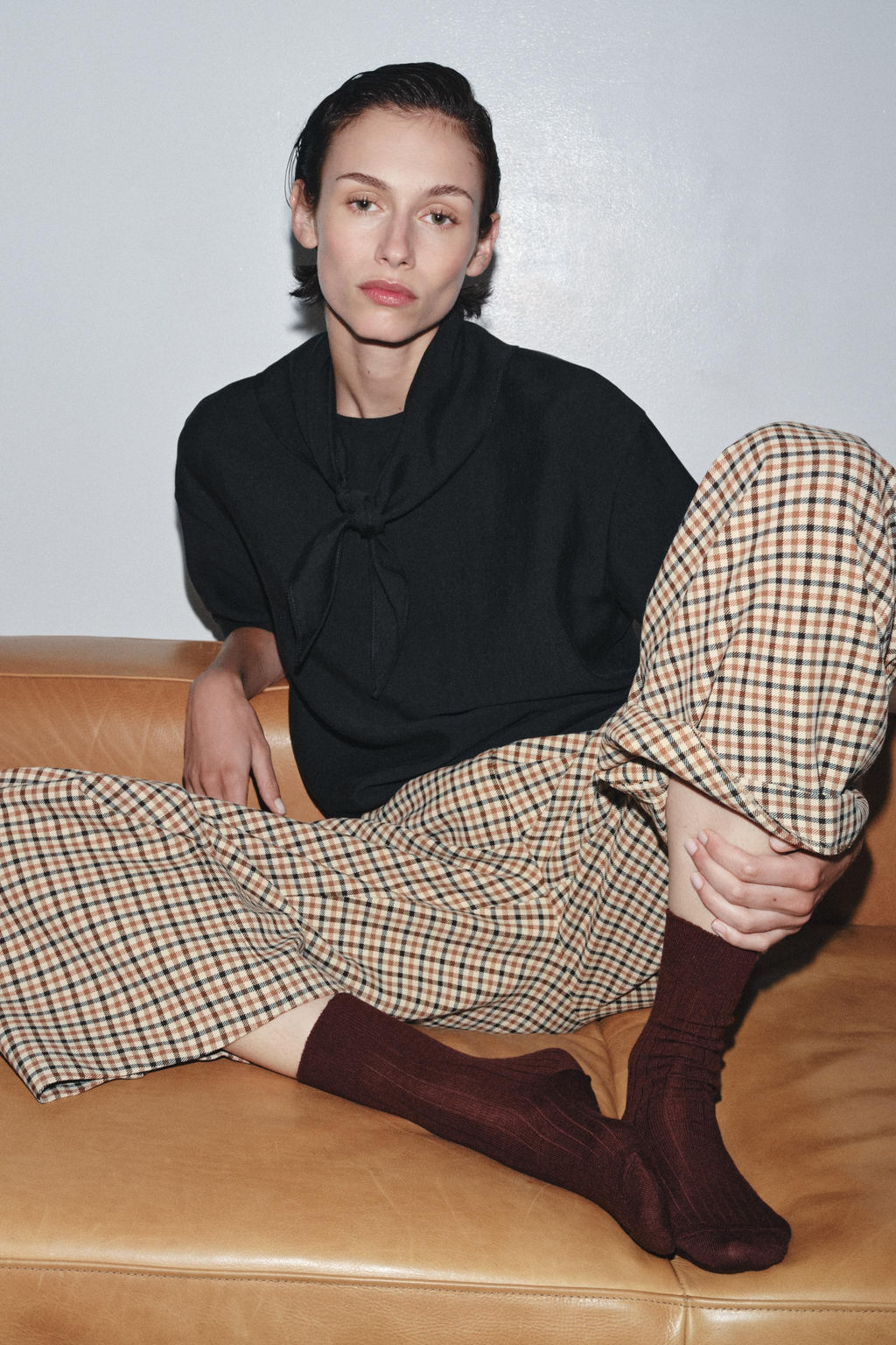 WOOL BLEND RIB SOCKS