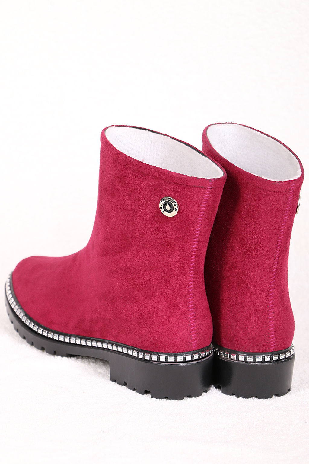 Сапоги резиновые малиновые